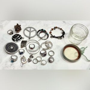 Melange of Fashion Jewelry in a Jar